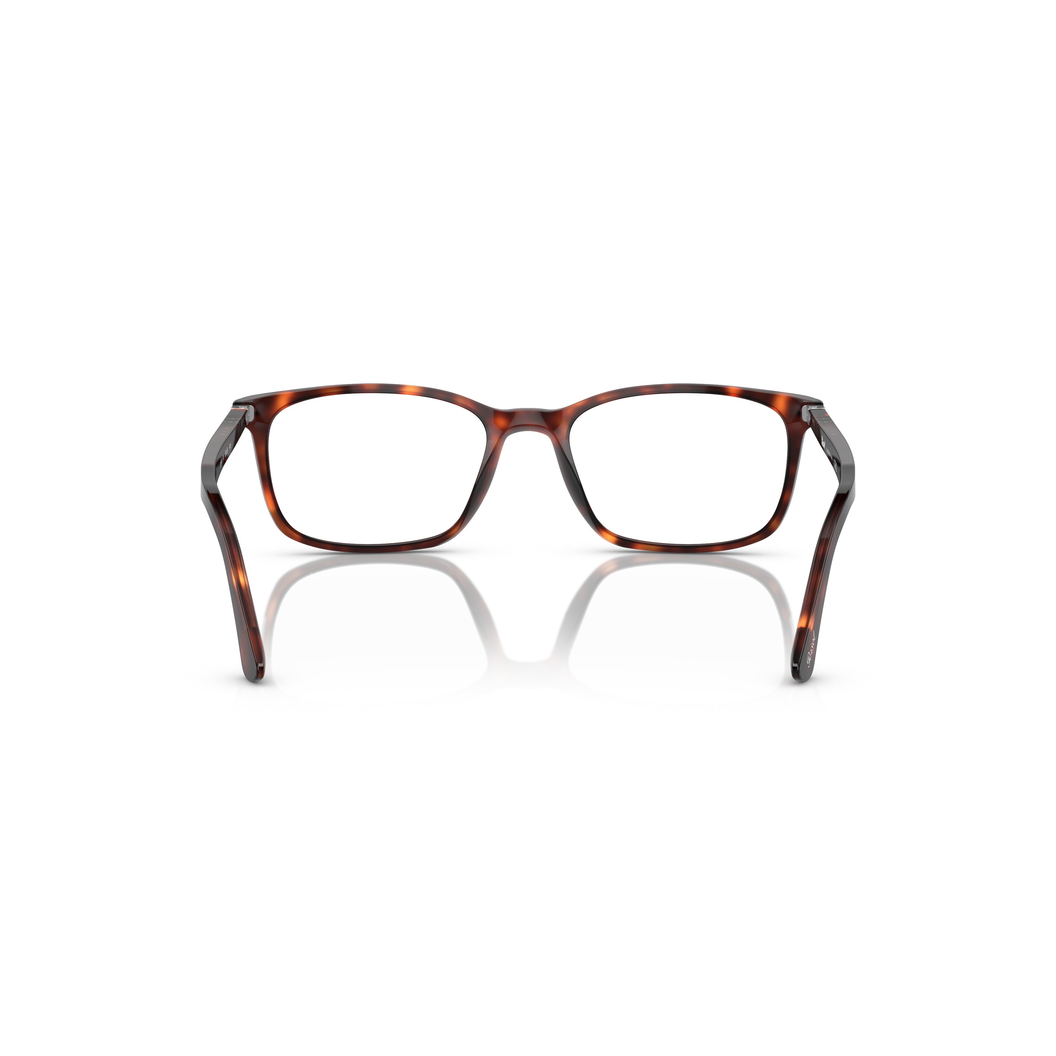 0po3189v Rectangular Tortoiseshell Eyeglasses with Slim Metallic Temples