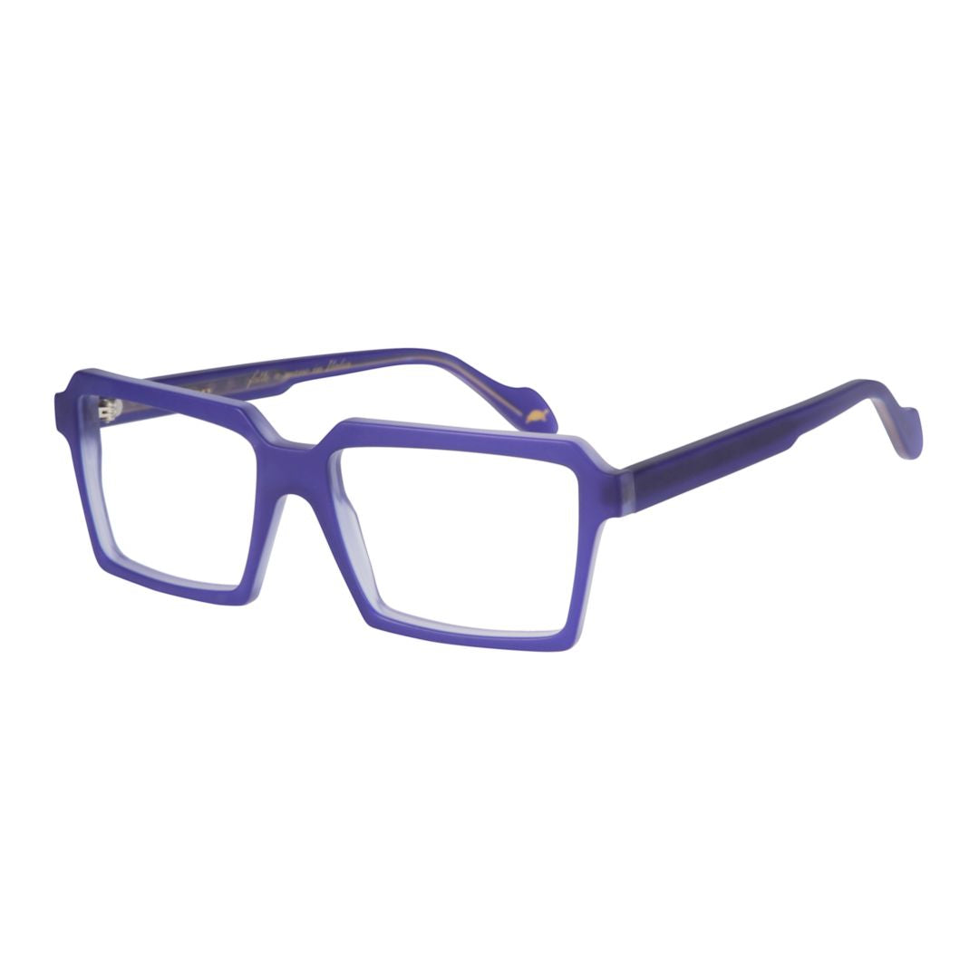 Disko Light Bold Rectangular Sunglasses with Translucent Purple Finish