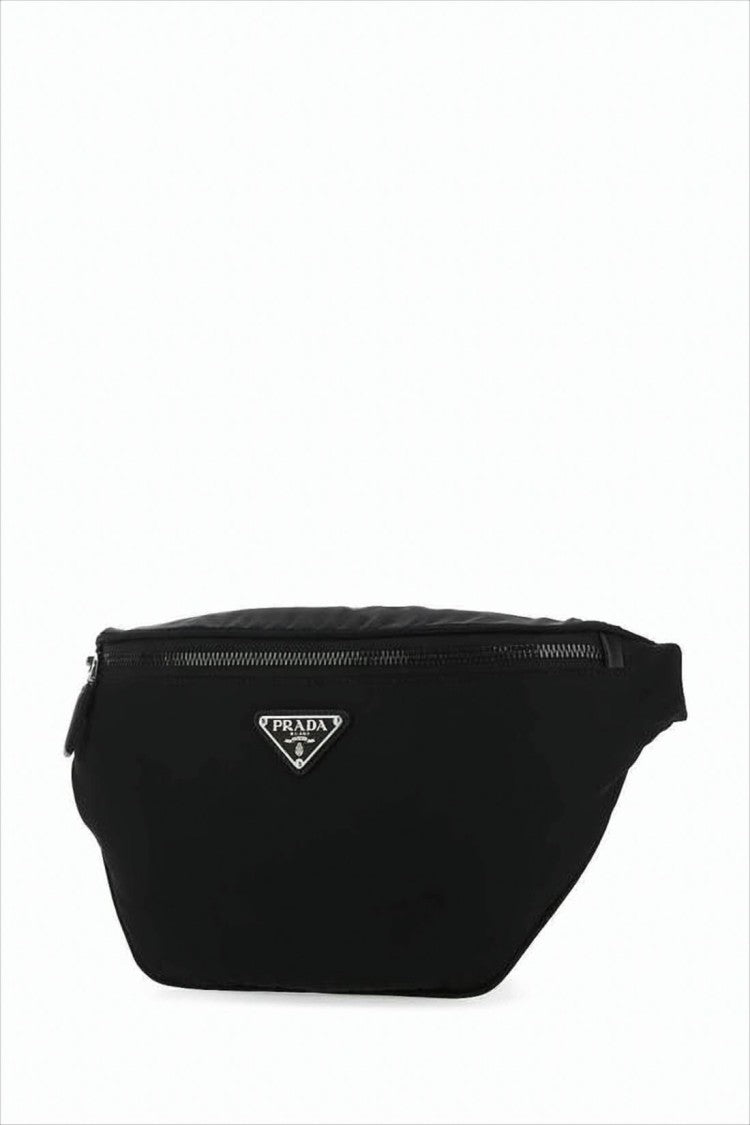 Streamlined Black Nylon Belt Bag