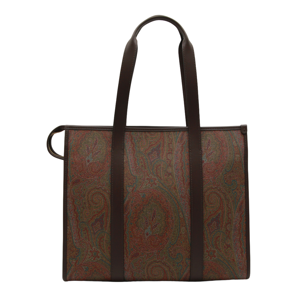 Structured Tote Bag with Classic Paisley Pattern