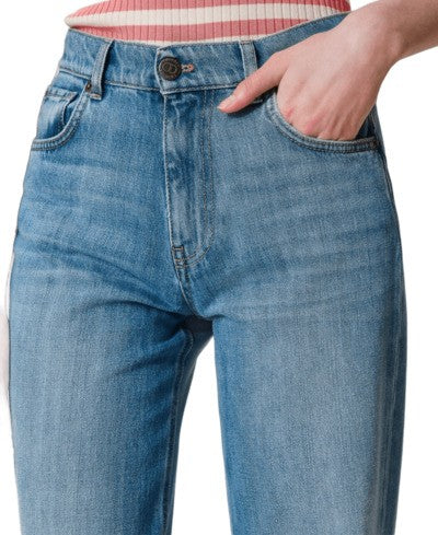 Wide-Leg Seasonal Denim Trousers With Classic Five-Pocket Design