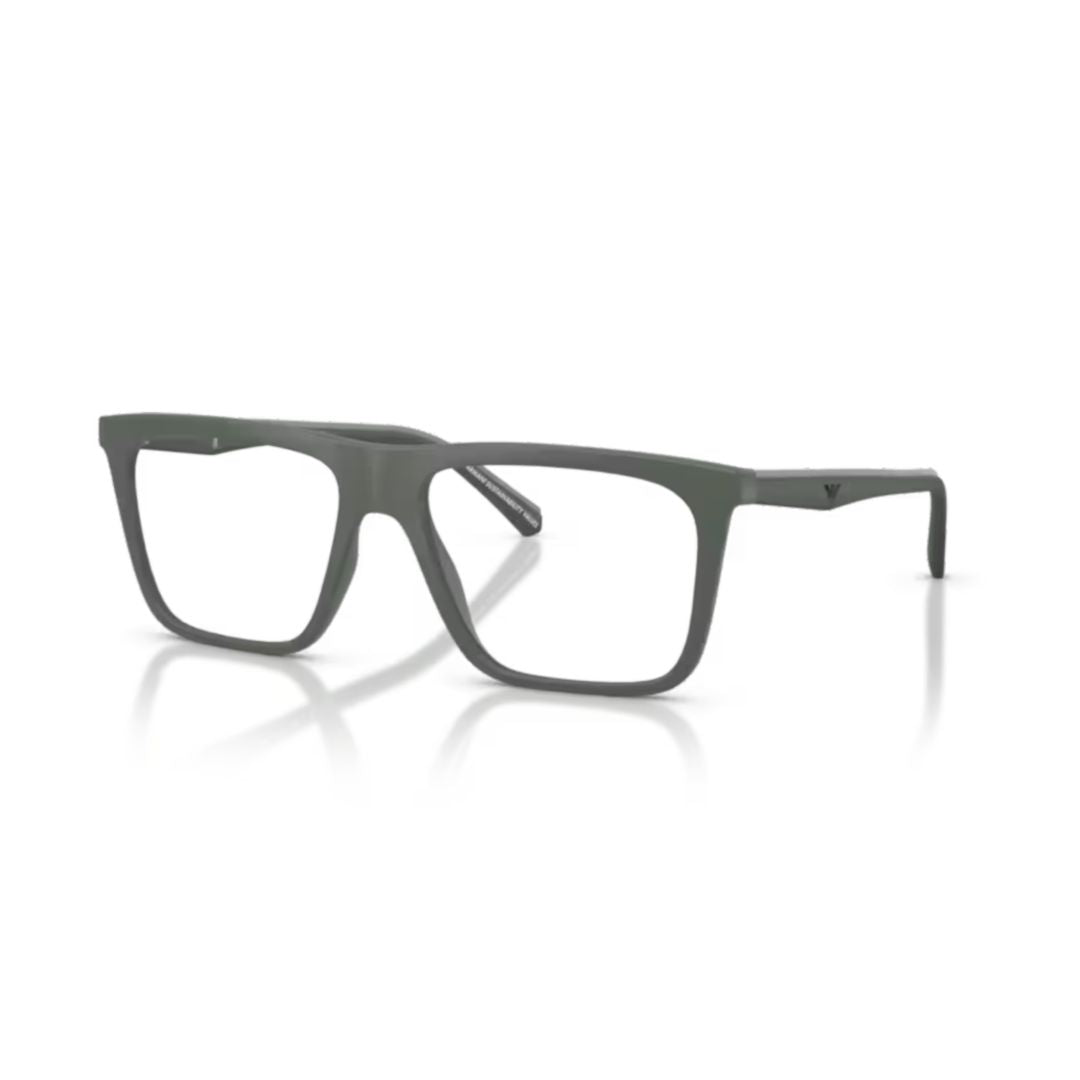 0ea4258 Rectangular Matte Green Eyeglasses with Subtle Logo Detail