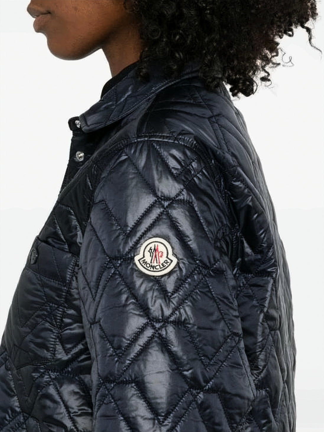 Quilted Black Jacket with Diamond Stitching
