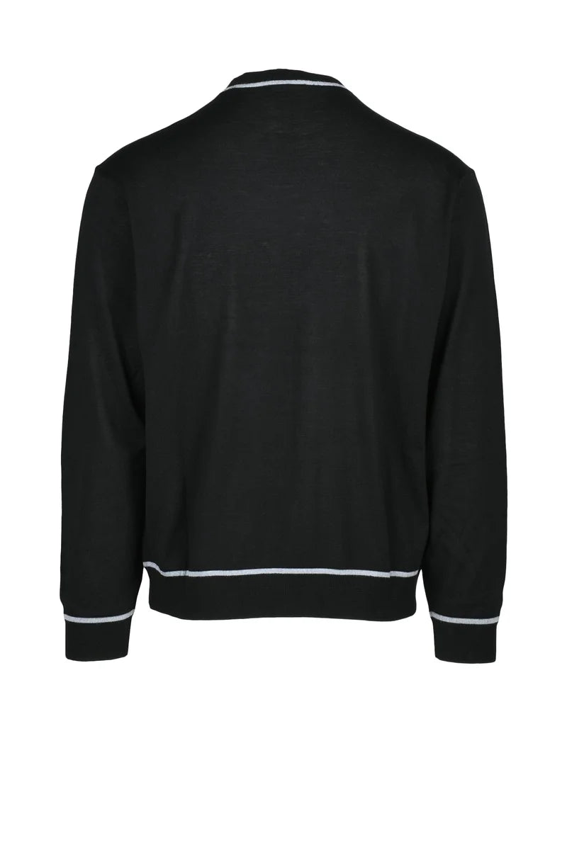 Fine Knit Sweater Virgin Wool - Black