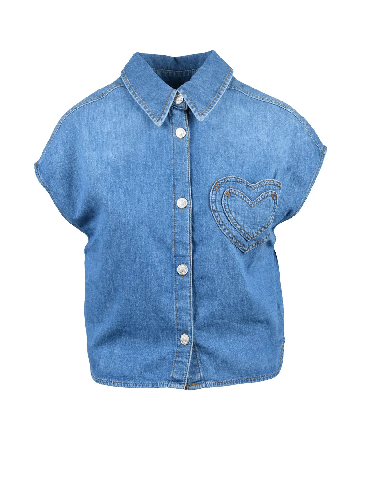 Blue Cotton Women Shirt