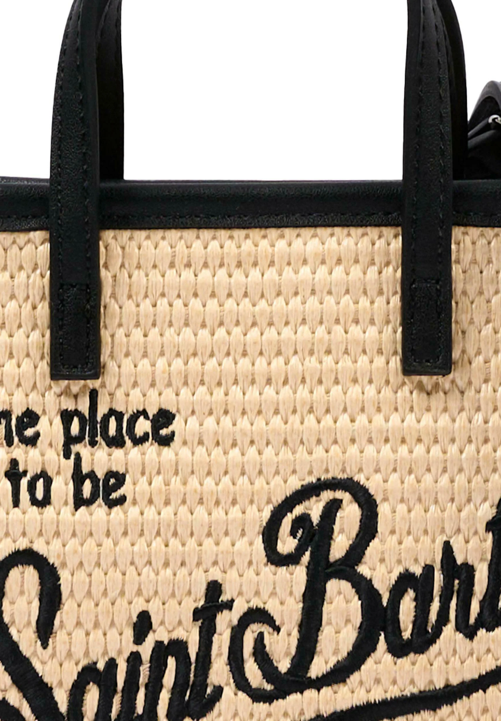 Black Straw Vivian Shoulder Bag