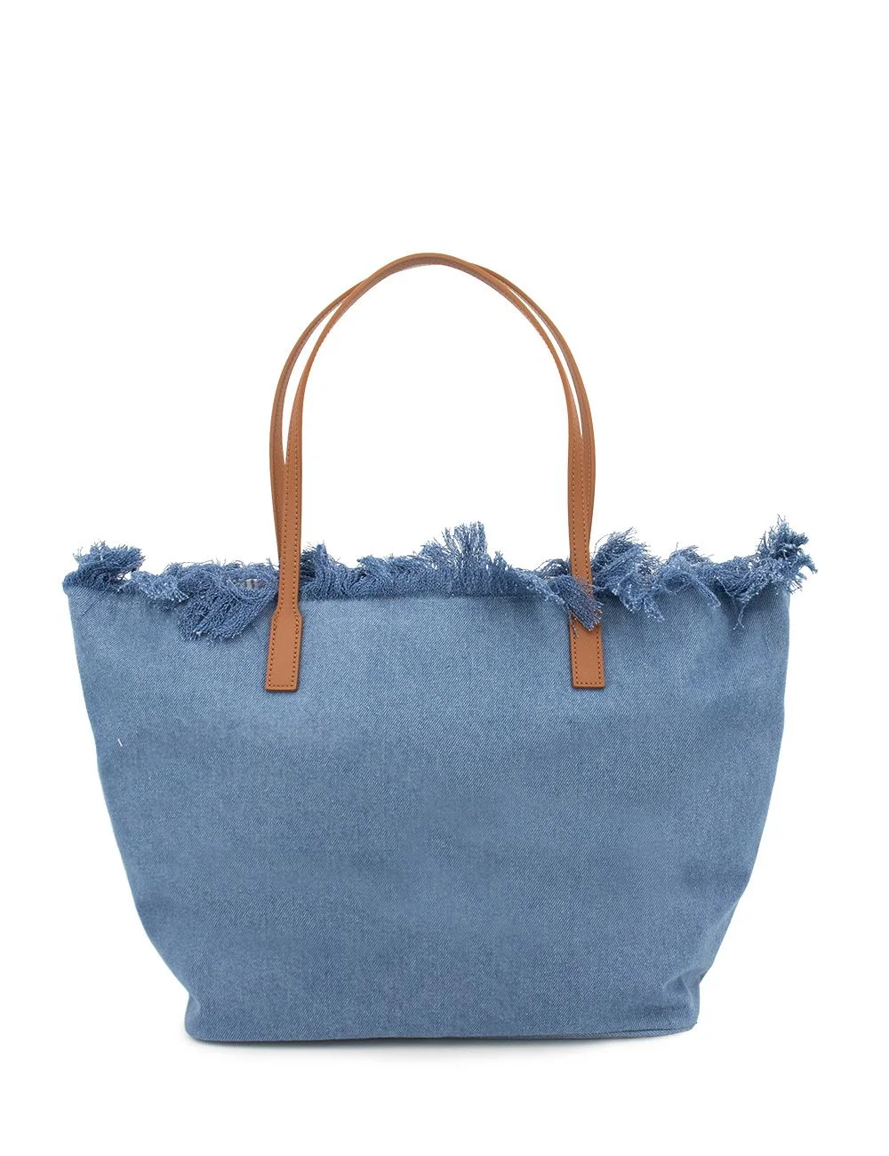 Denim Fringe City Crossbody Bag
