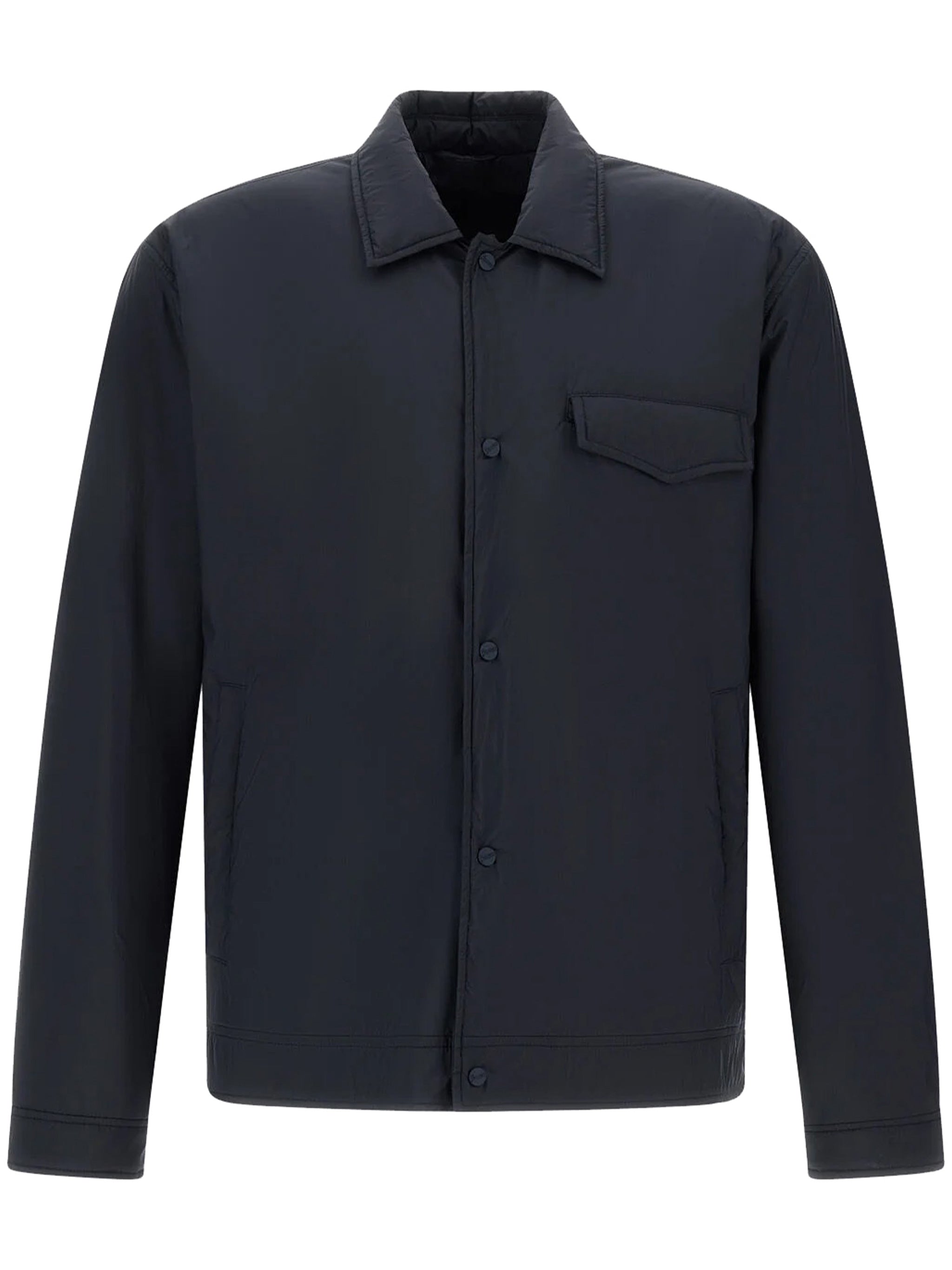 Black Structured Minimalist Tailored Cotton Jacket