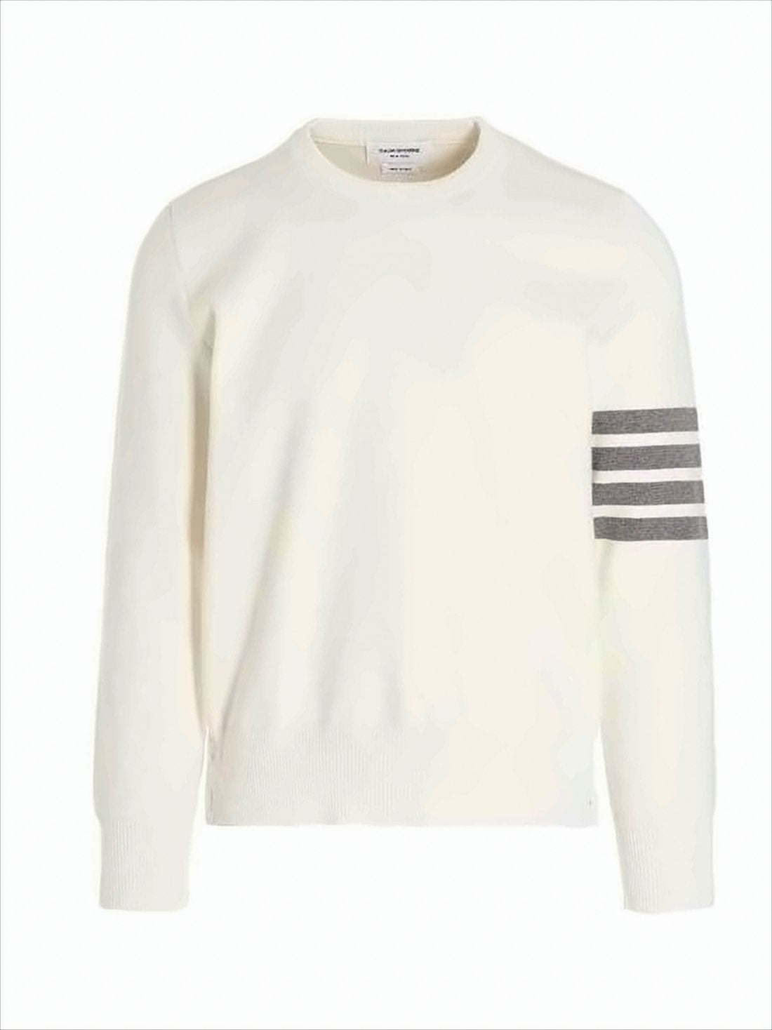 Classic White Cotton Knit Sweater