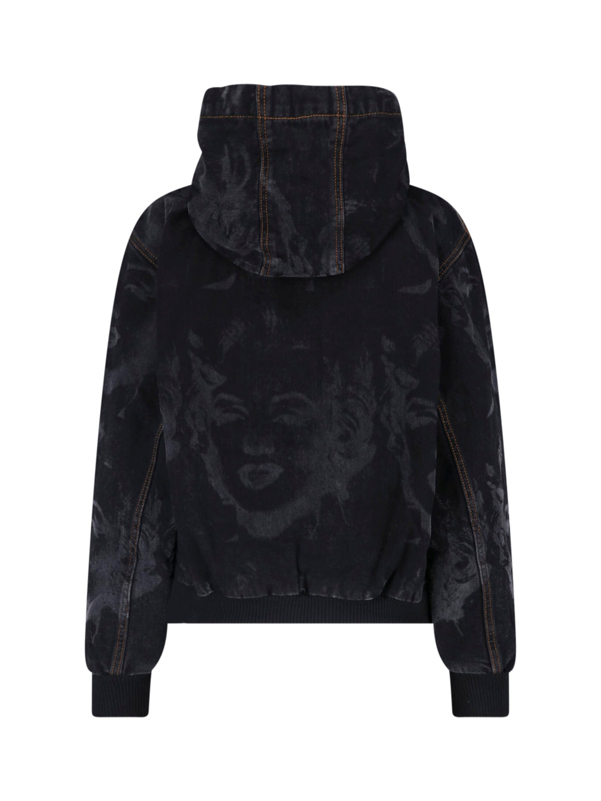 Black Artistic Print Cropped Jacket