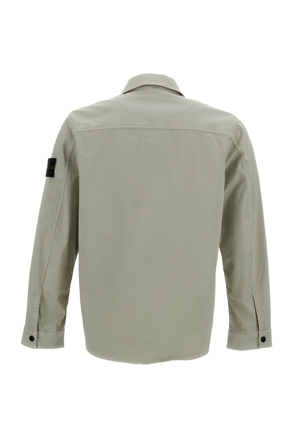 Grey Cotton Overshirt With Zip Closure
