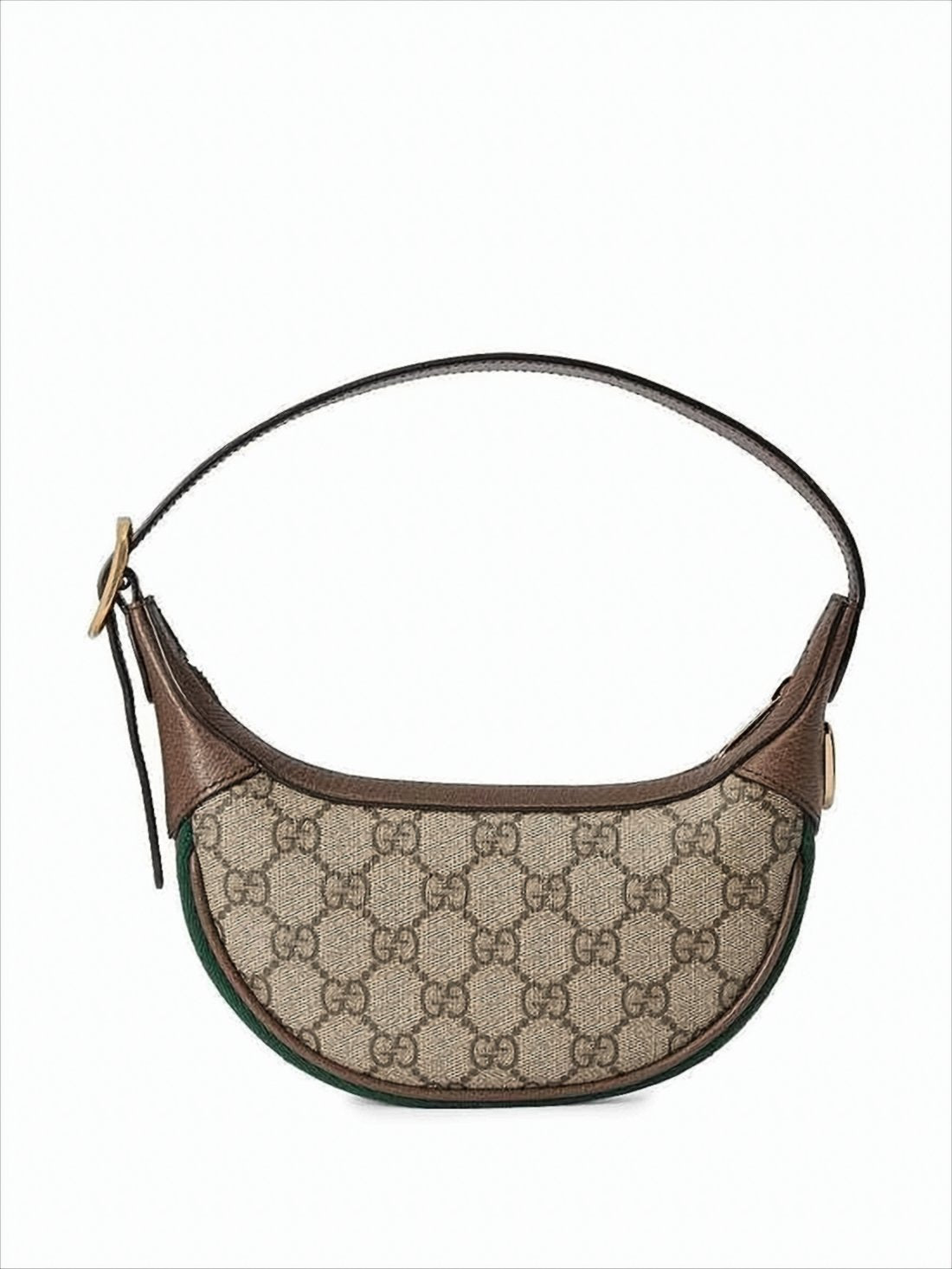 Crescent-Shaped Shoulder Bag with Monogram Canvas