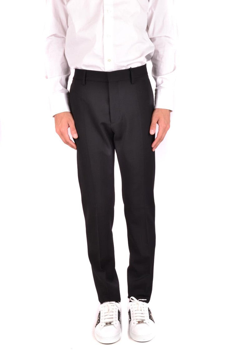 Tailored Black Trousers With Straight Leg Design