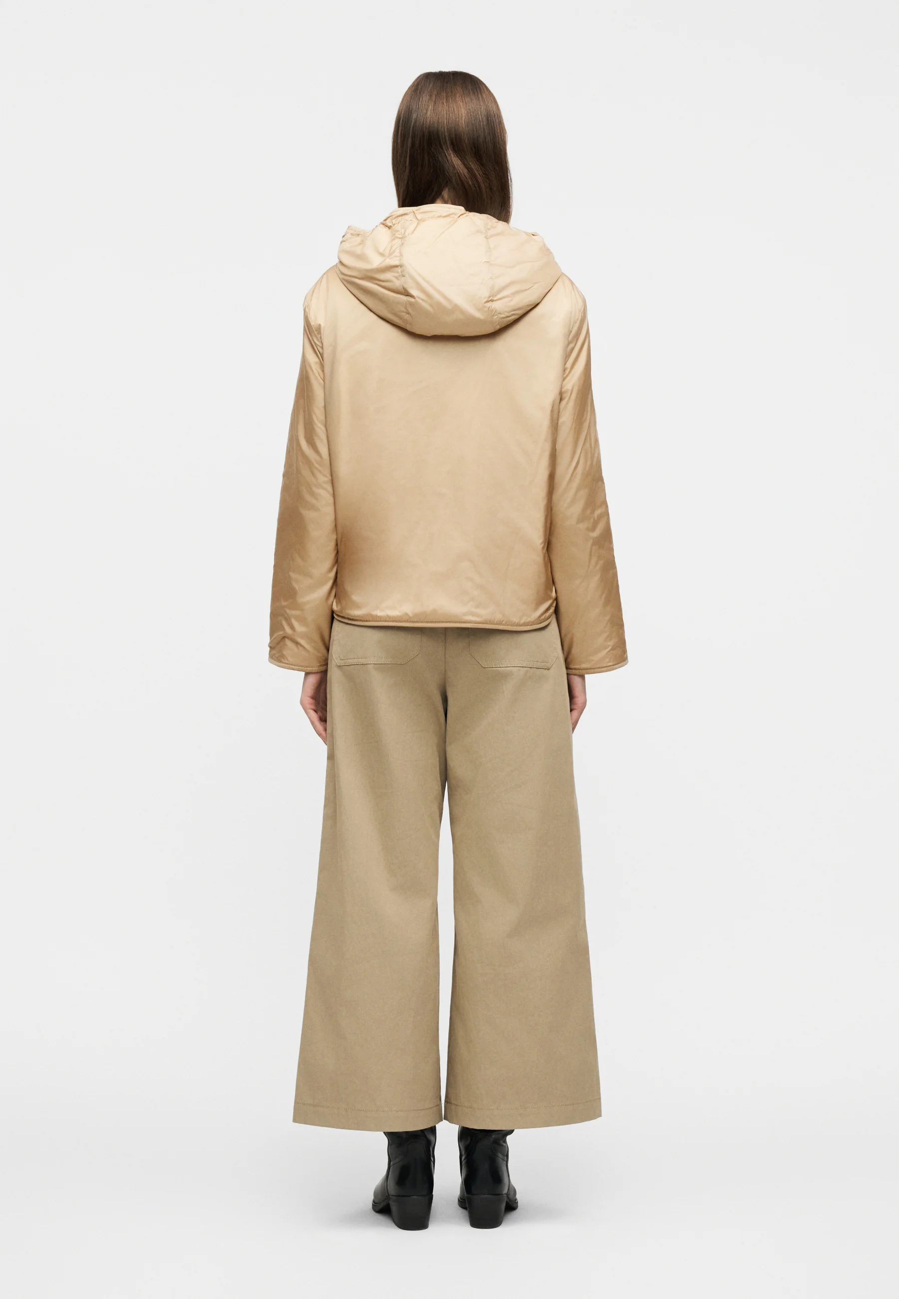 Beige Cotton Blend Casual Jacket