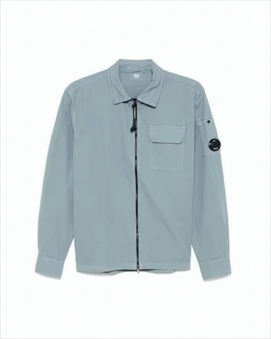 Casual Blue Jacket with Front Zipper