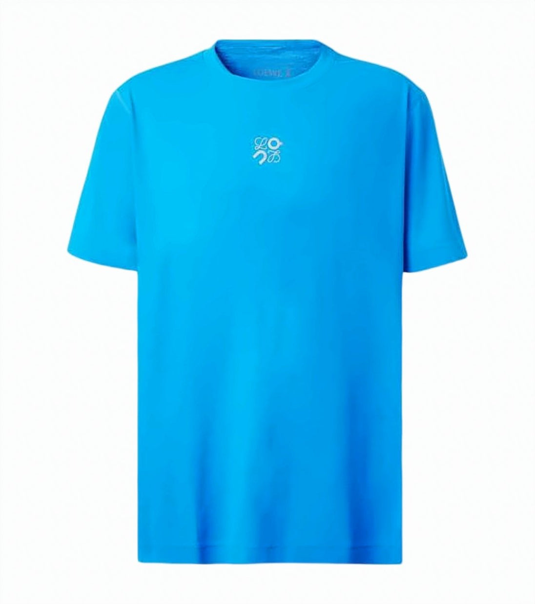 Blue Polyester T-Shirt with Subtle Logo