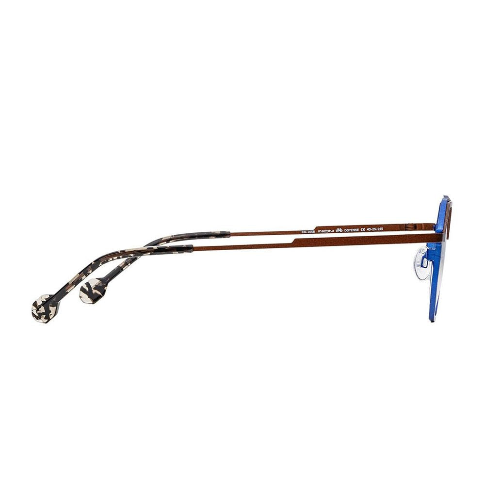 Doyenne Geometric Titanium Eyeglasses With Tortoiseshell Accents