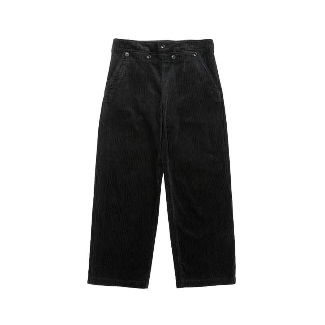 Straight-Leg High-Waist Pants With Button Detailing