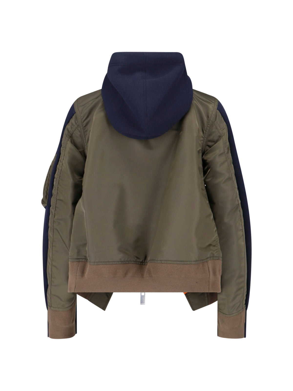 Navy/Green Double Zip Fabric Hoodie