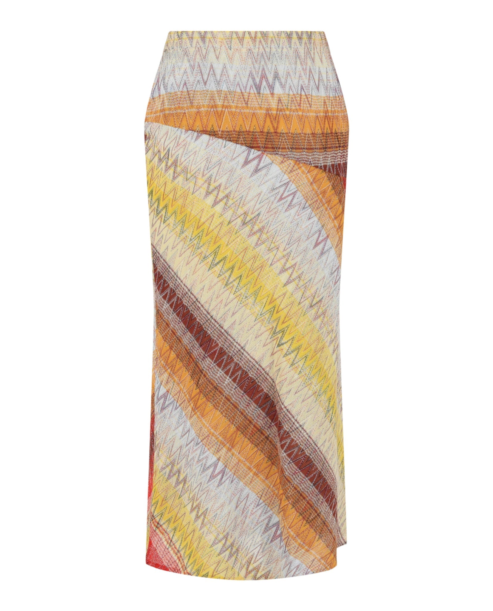 Chevron Print Midi Skirt