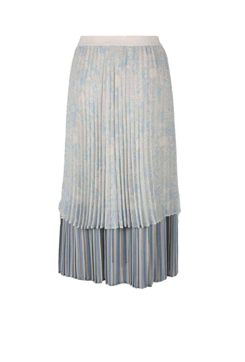 Powder Pink/Black Pleated Skirt