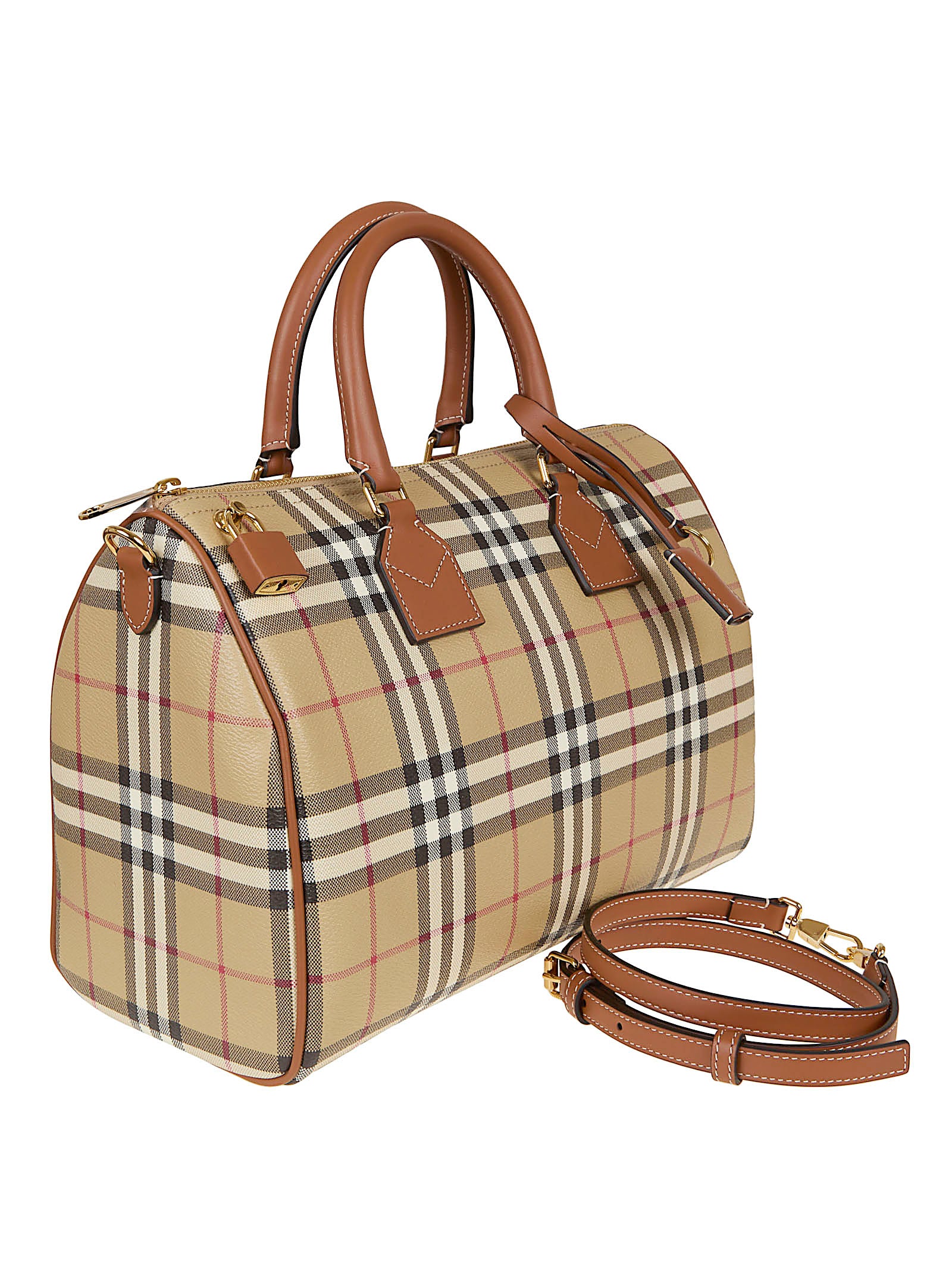 Classic Checkered Brown Shopper Bag