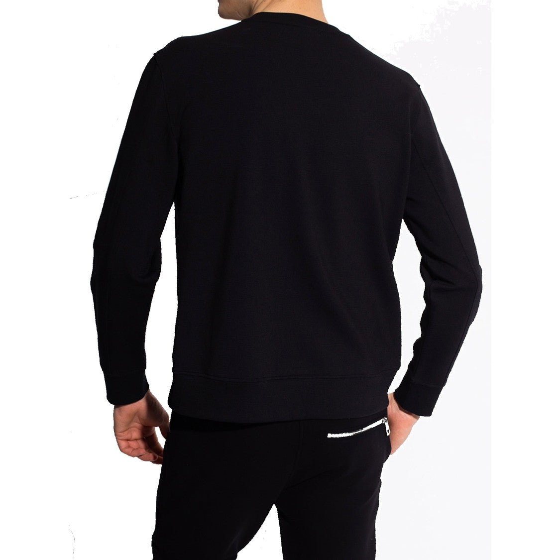 Black Cotton Blend Logo Sweatshirt