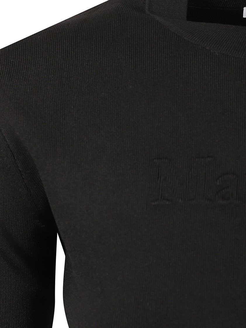 Black T-Shirt With Embossed Logo