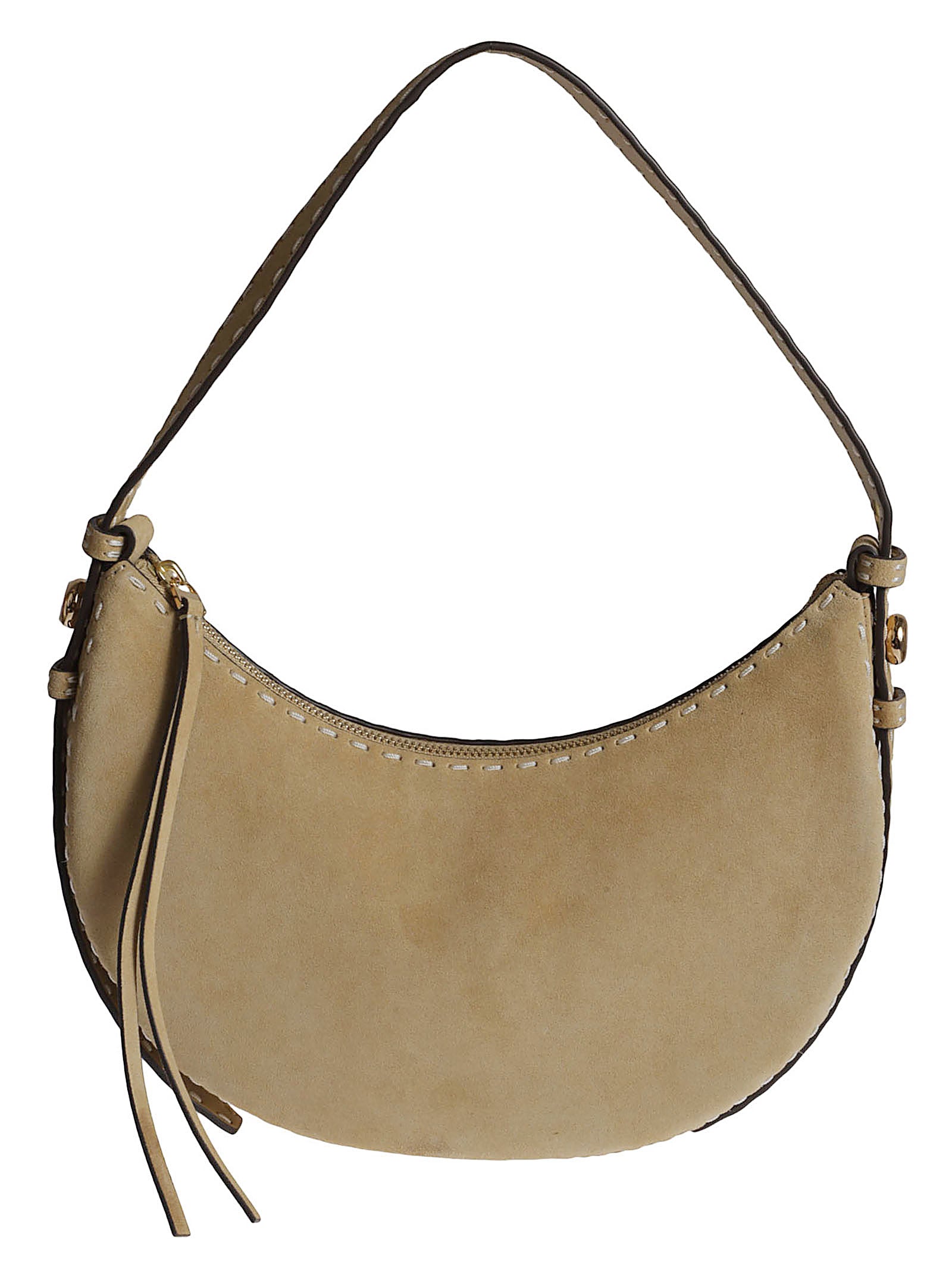 Natural Beige Suede Hobo Bag
