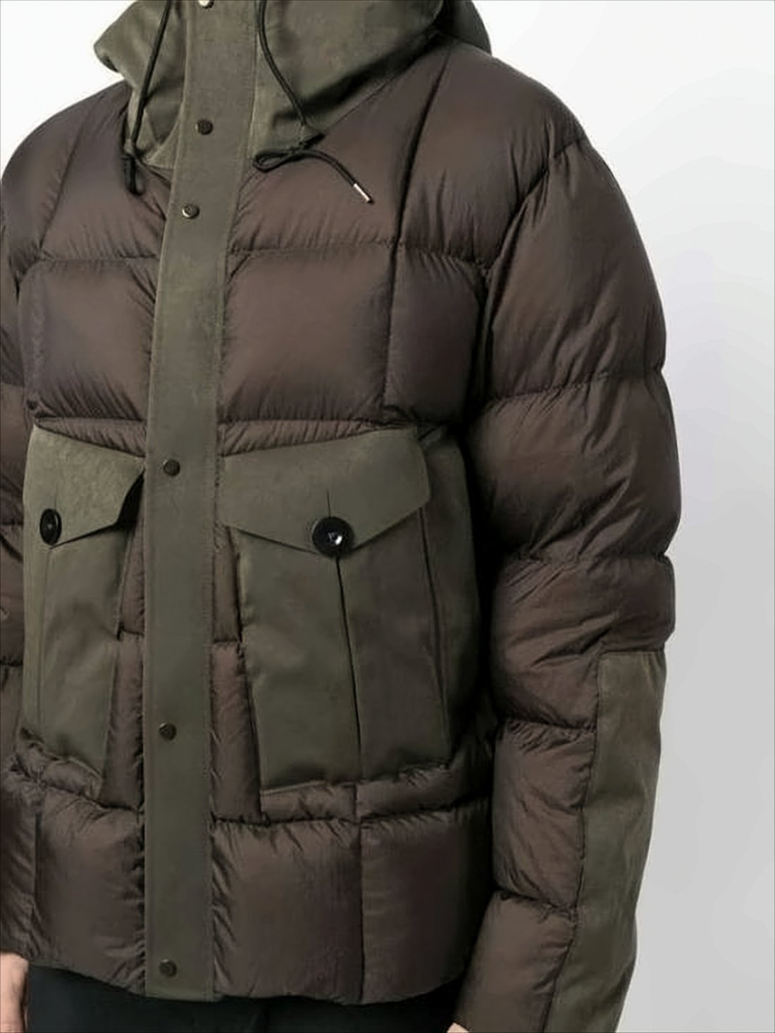 Quilted Brown Down Jacket