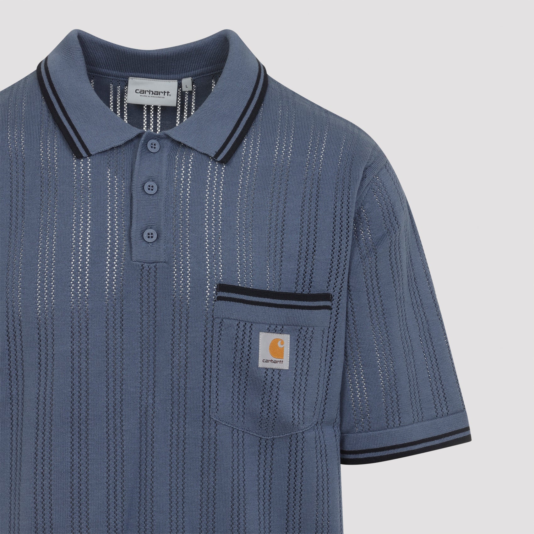 Textured Vertical Stripe Polo Shirt
