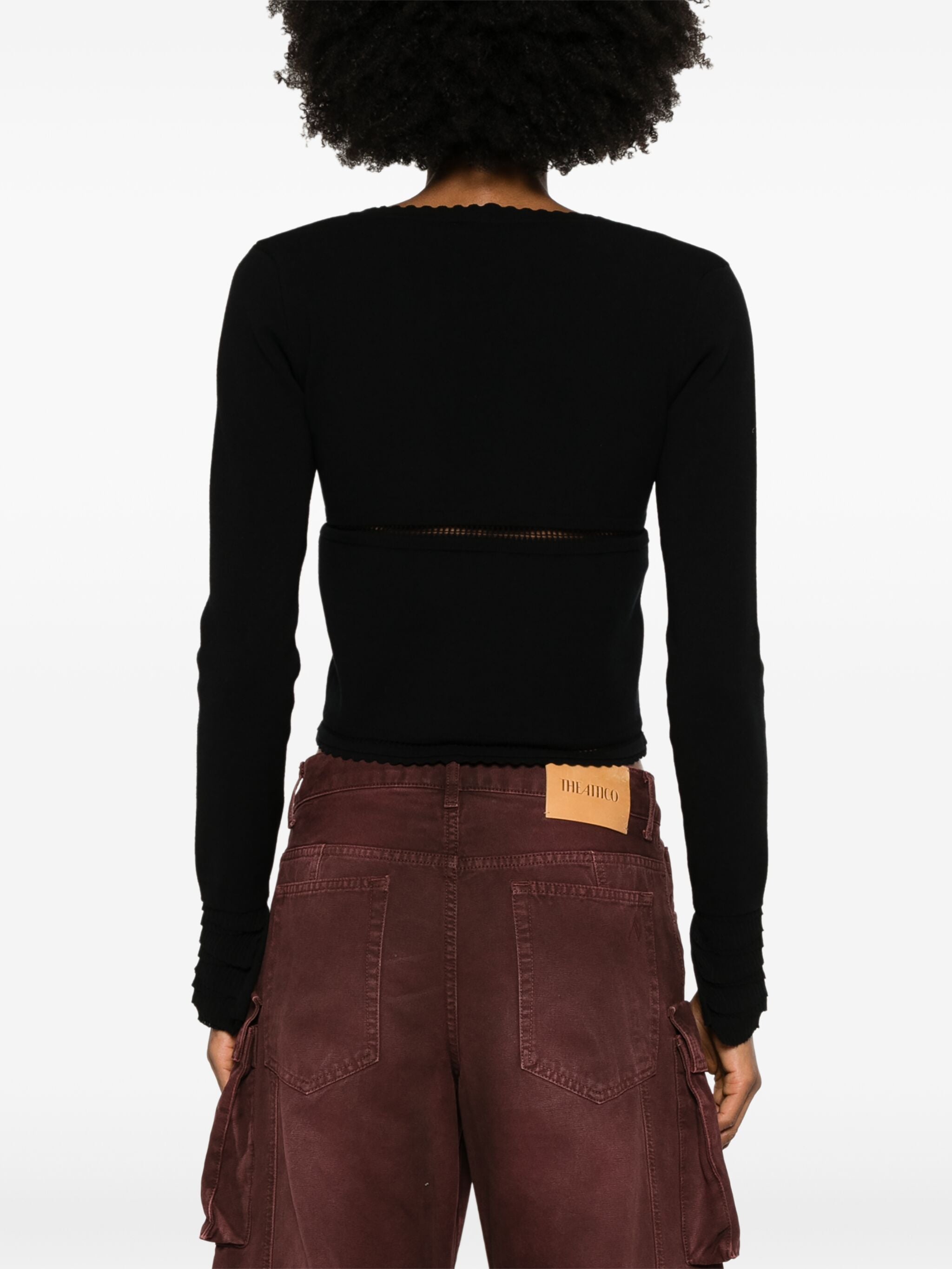 Fitted Cropped Scalloped Edge Cardigan
