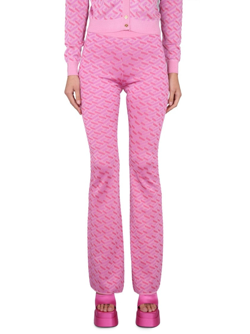 Jacquard Pants With Greek Print