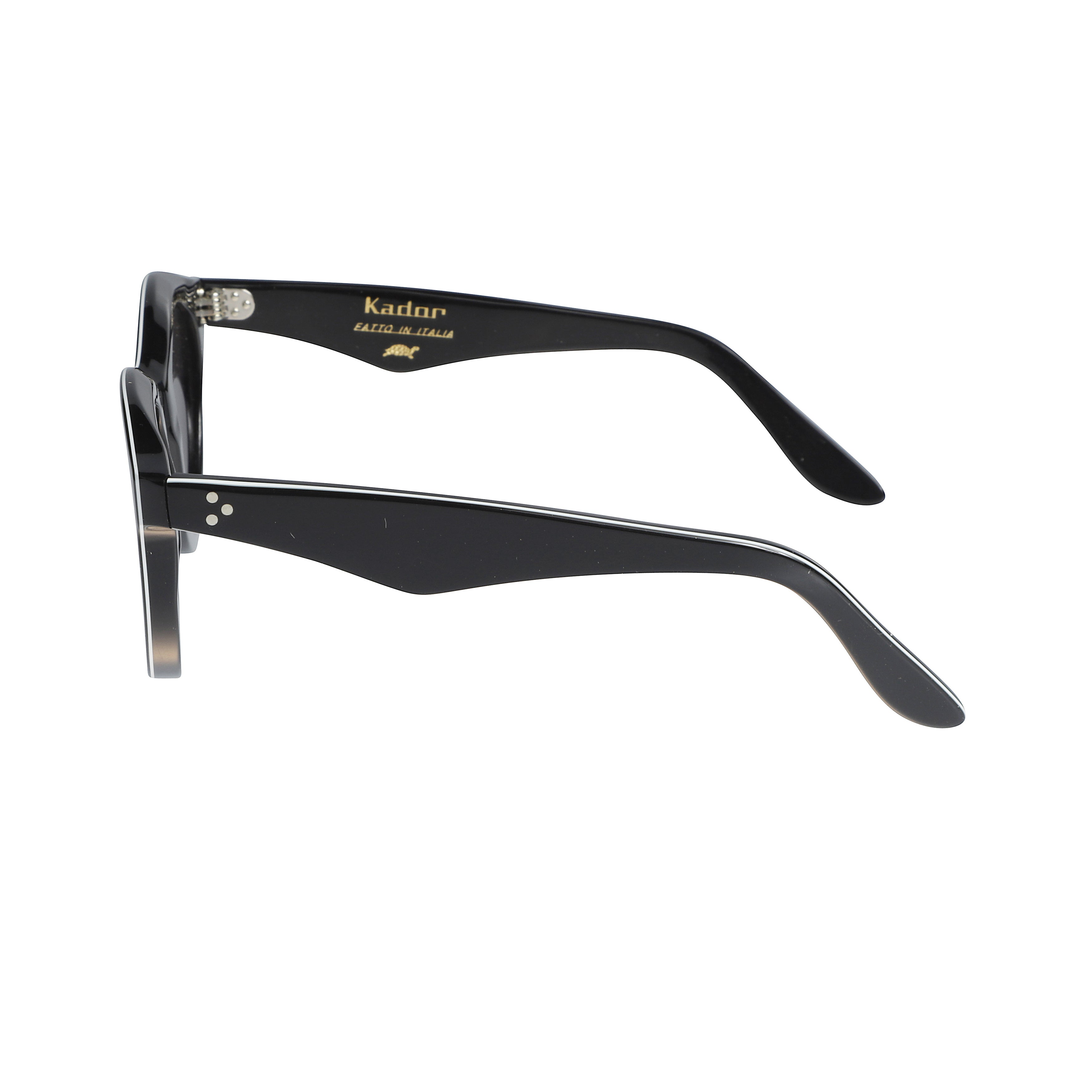 Thick Bold Black Rounded Sunglasses with Rivet Details