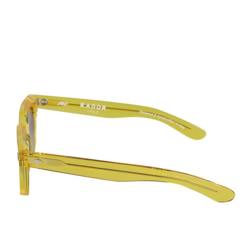 Orbit Translucent Yellow Square Sunglasses with Gradient Purple Lenses