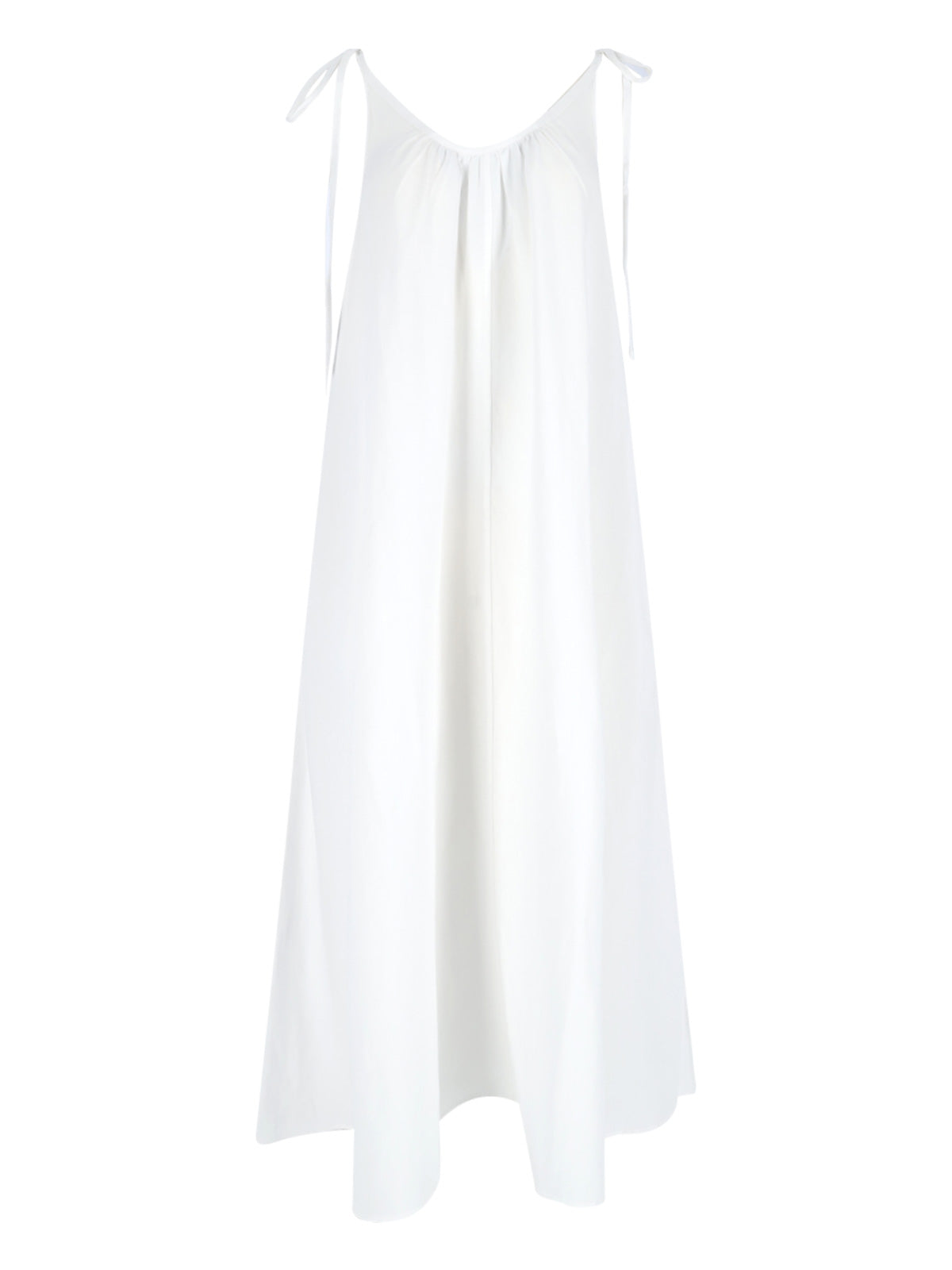 Midi Linen & Lyocell Dress – White