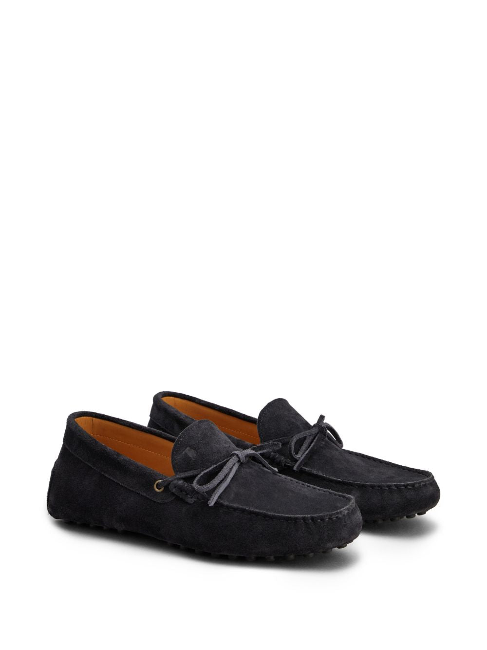 Moccasin-Style Flat Shoes in Black Calfskin