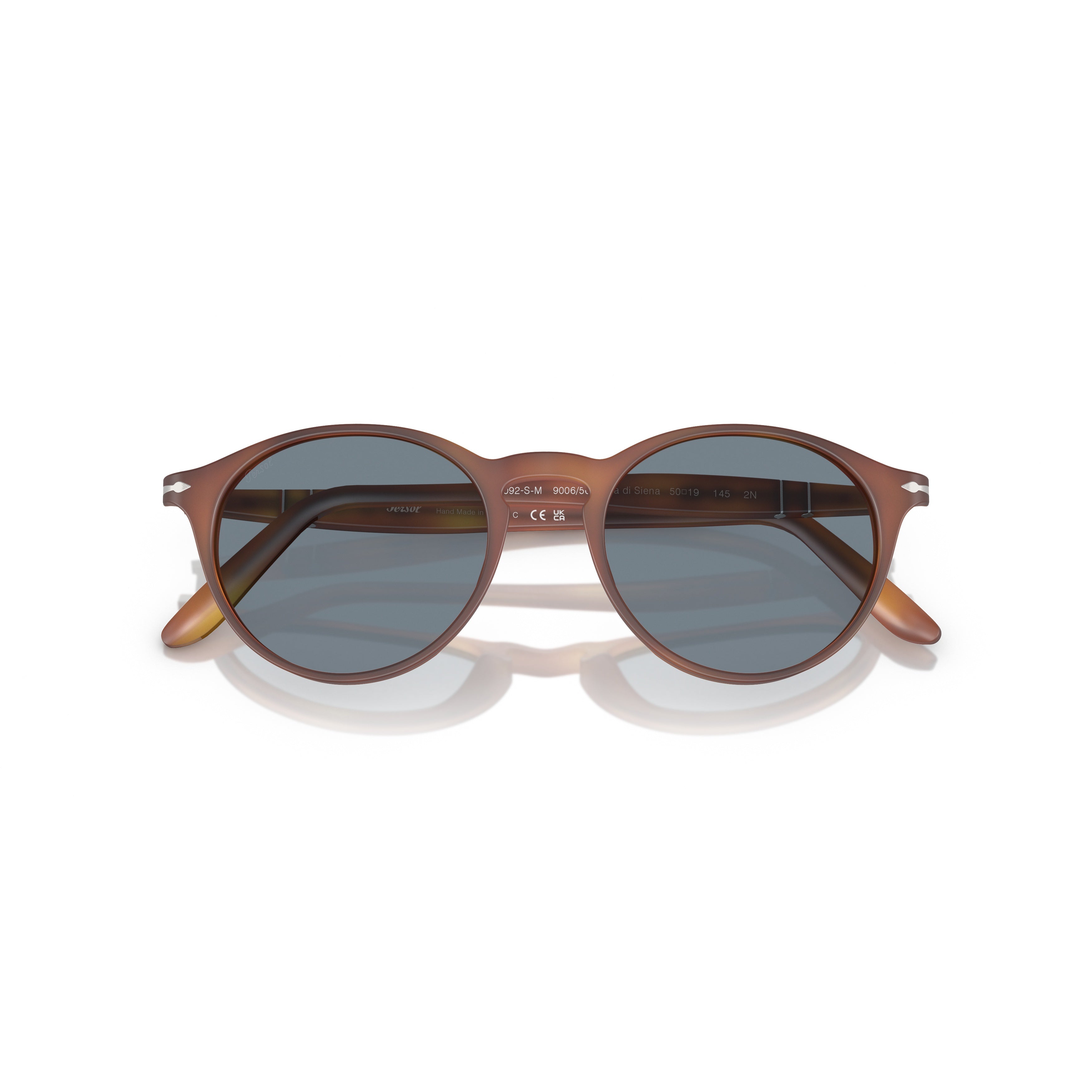0po3092sm Rounded Acetate Sunglasses with Tortoiseshell Pattern