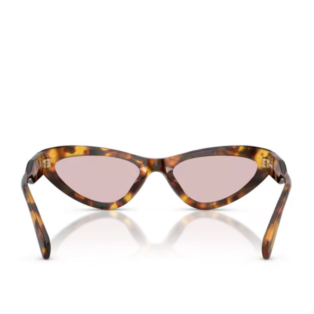 Cat-Eye Sunglasses with Vertical Logo in Honey Havana