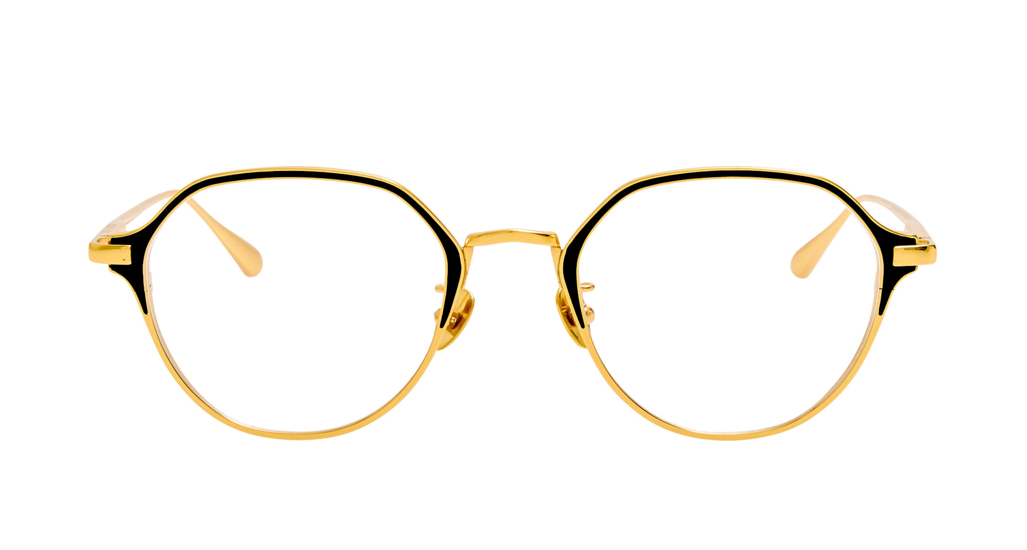 Lfl Geometric Titanium Sunglasses with Polished Gold Finish