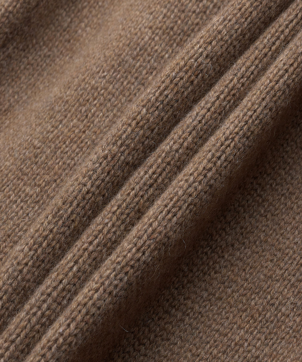 Relaxed Cashmere Knit Sweater with Ribbed Trim
