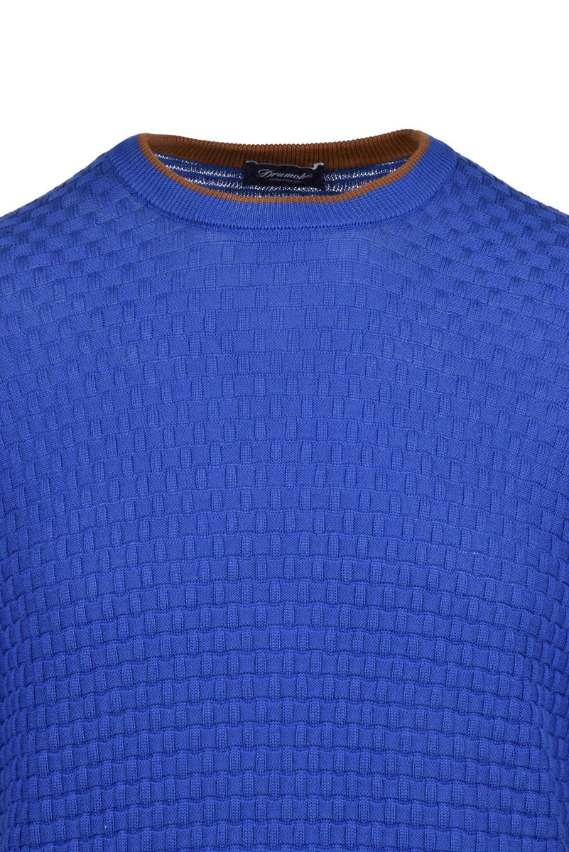 Cotton Crewneck Sweater - Blue