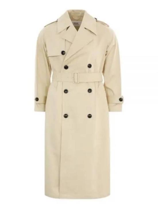Double-Breasted Trench Coat with Structured Collar