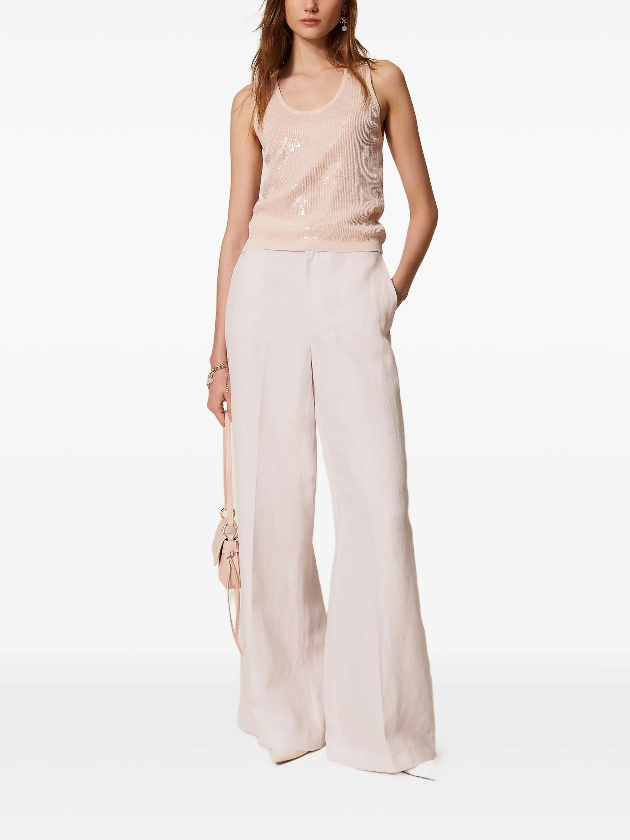 Neutral Top Scoop Neck Knit Top