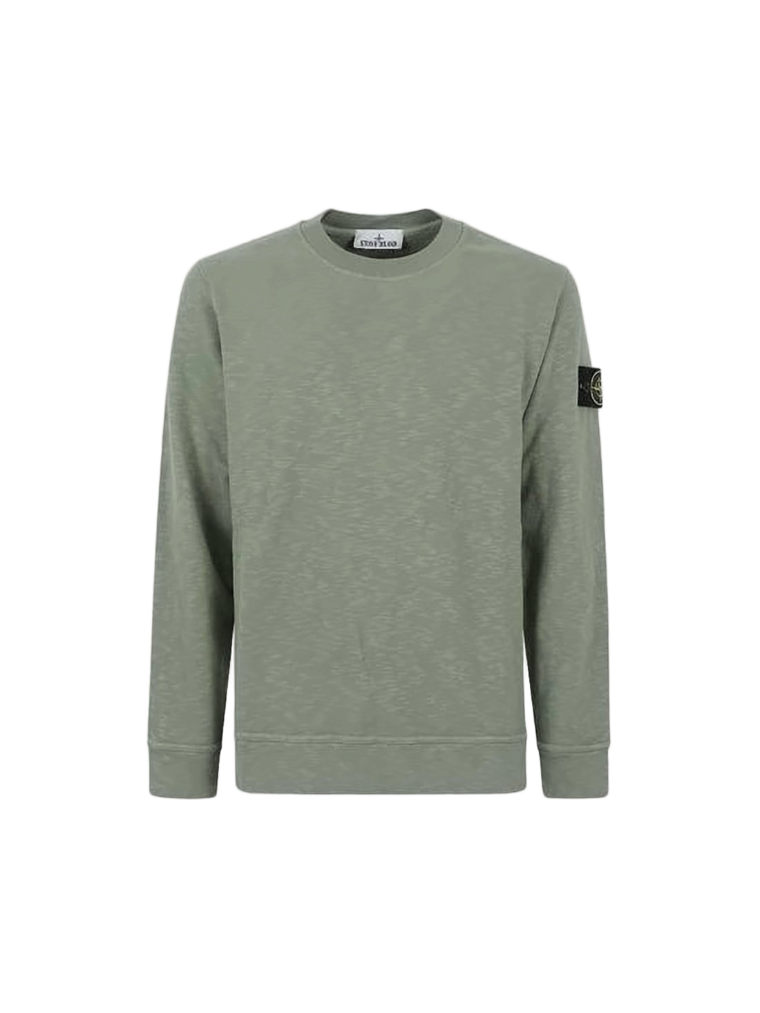 Long-Sleeve Crewneck Sweatshirt with Textured Finish