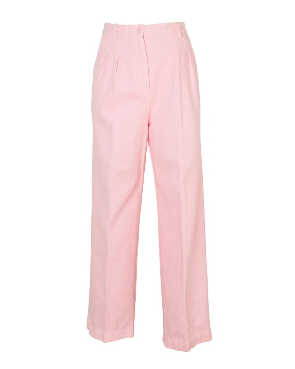 High-Rise Wide-Leg Pants With Permanent Creases