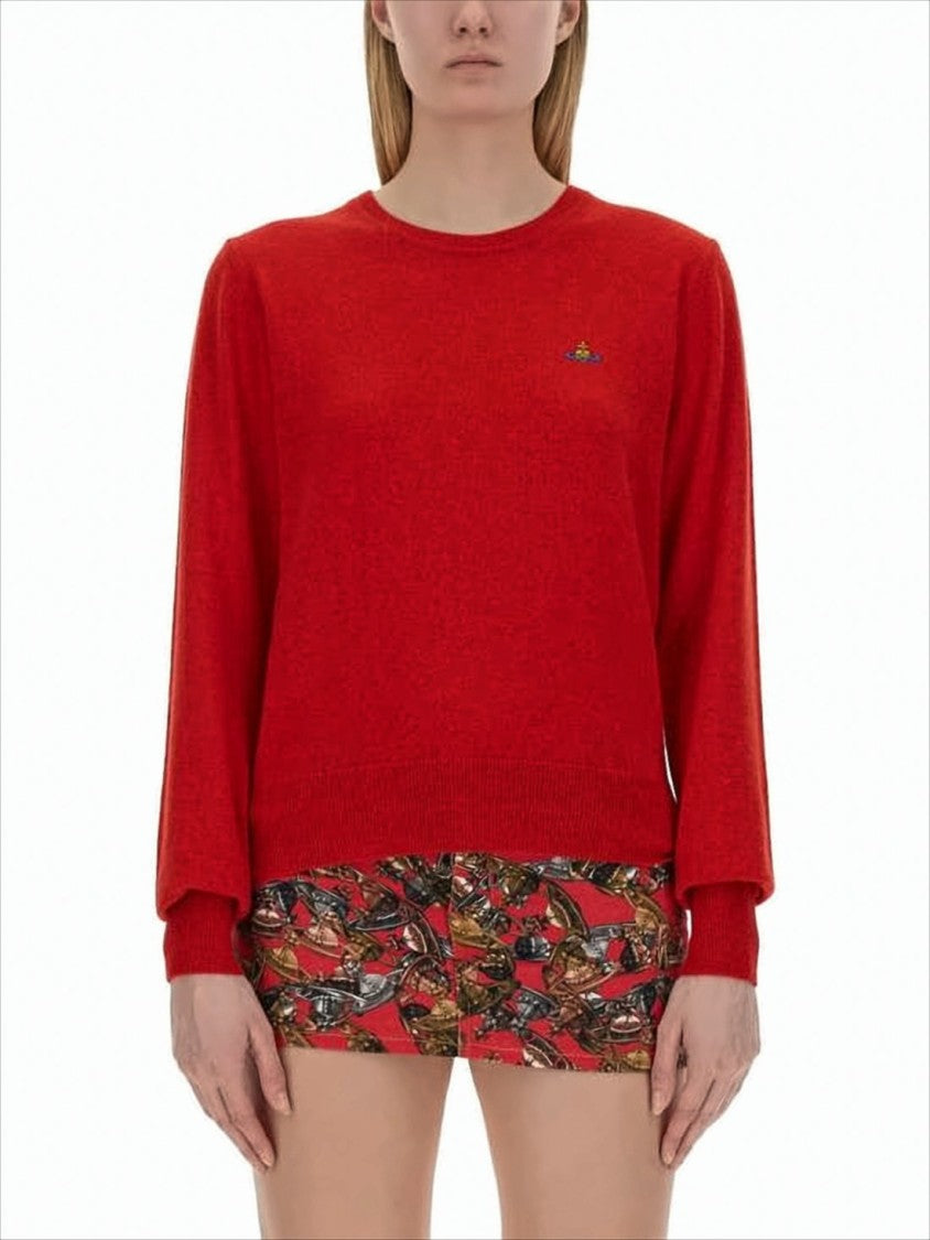 Red Wool and Cashmere Blend Sweater