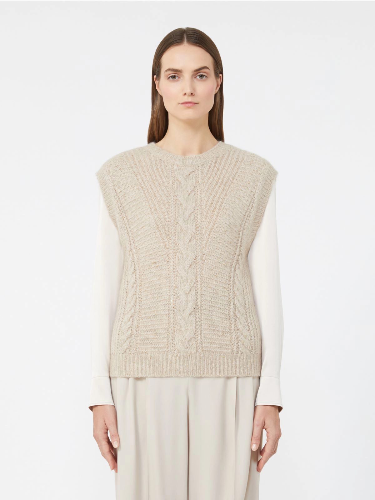 Taffy Knitted Vest With Cable Knit Design