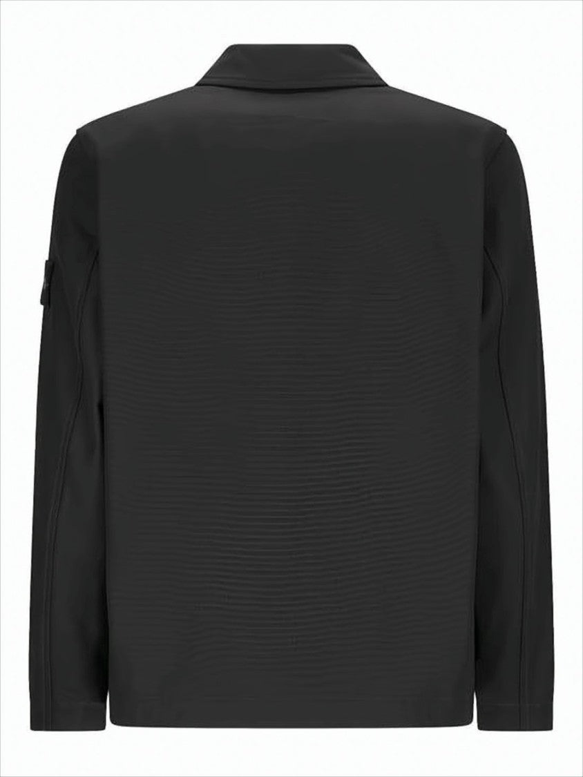 Black Cotton Jacket with Minimalist Design