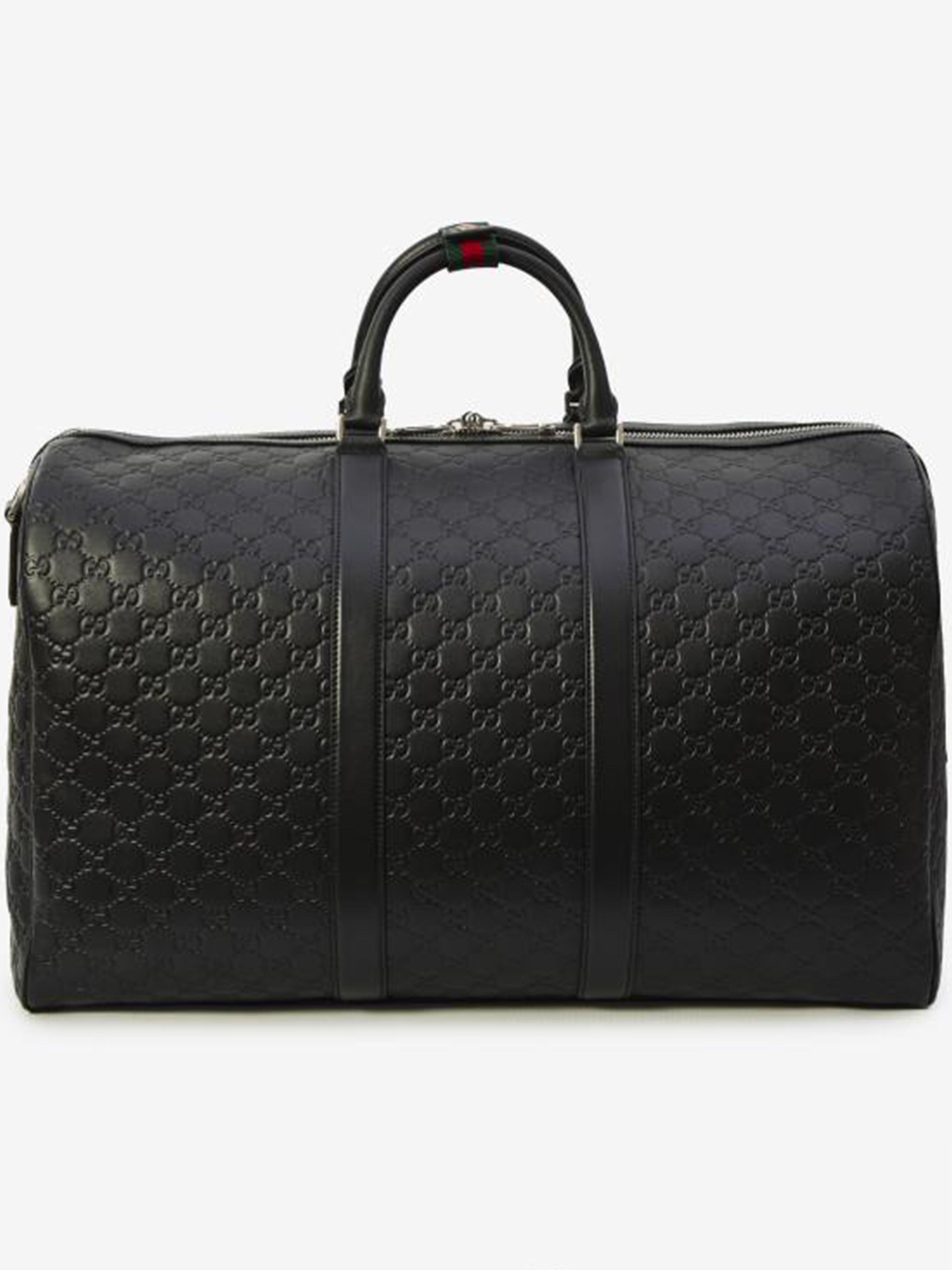 Black Arabella Structured Embossed Leather Duffle